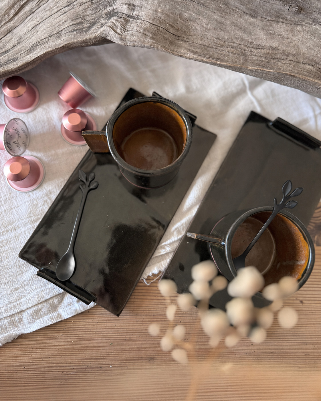 Set tazas de café + bandeja